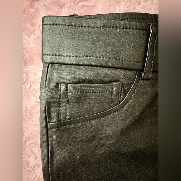 ZARA Woman Slim Fit High-Waist Waxed Faux-Leather Black Jeans, Size Small - Picture 10 of 14